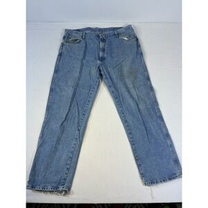 Vintage Wrangler Authentic Jeans Men's 42x30 Distressed Light Wash Blue